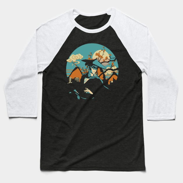 Mizu Blue Eye Samurai Baseball T-Shirt by Kaniart